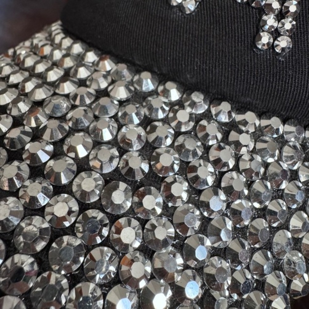 Black Bling Rhinestone LAS VEGAS Baseball Cap Party Hat Bachelorette Party - Picture 6 of 6